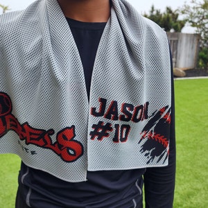 Personalized Cooling Sports Towel Baseball Team Custom Order Wet Rag Hot Days Sport Event Summer Cool Sublimated Logo Name Player Gym Gift