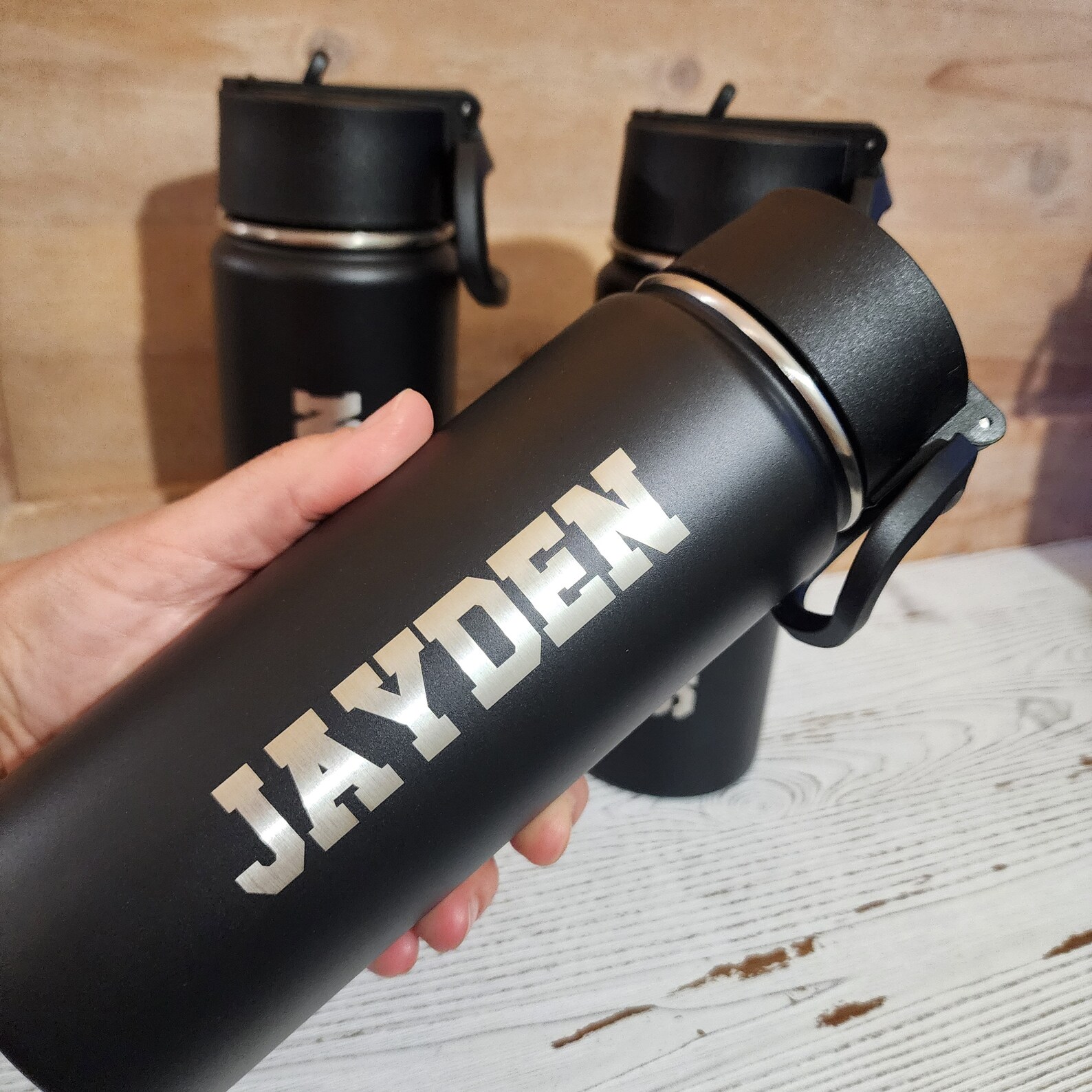 Kids Personalized Sports Water Bottle 18oz Laser Engraved Sport Team ...