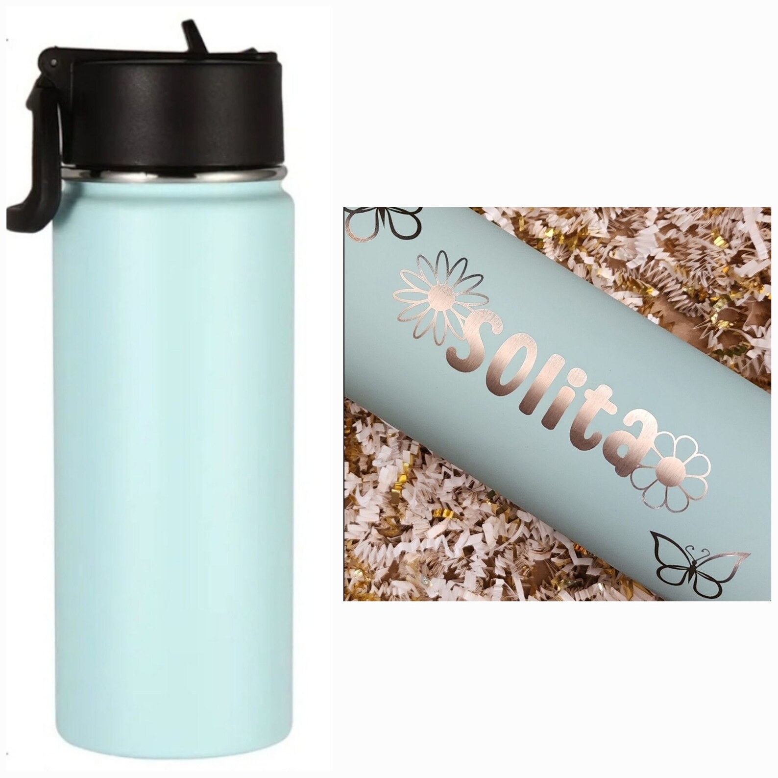 Kids Personalized Sports Water Bottle 18oz Laser Engraved Sport Team ...