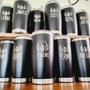 Personalized 20oz Tumbler Laser Engraved  Stainless Steel Powder Coat Bulk Tumblers Employee Appreciation Gift Christmas Your Logo Coffee