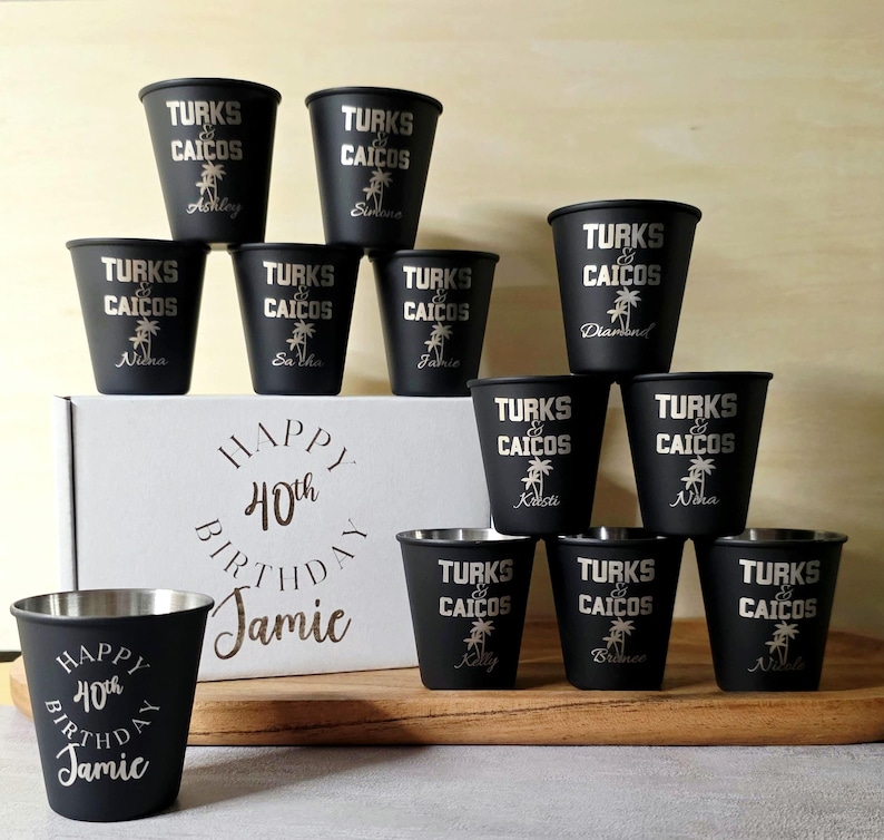 Birthday Shot Glasses Stainless Steel Shot Glasses RIP Birthday Gift Bachelor Party Personalized Party Favors Bulk Orders Design Assistance image 10