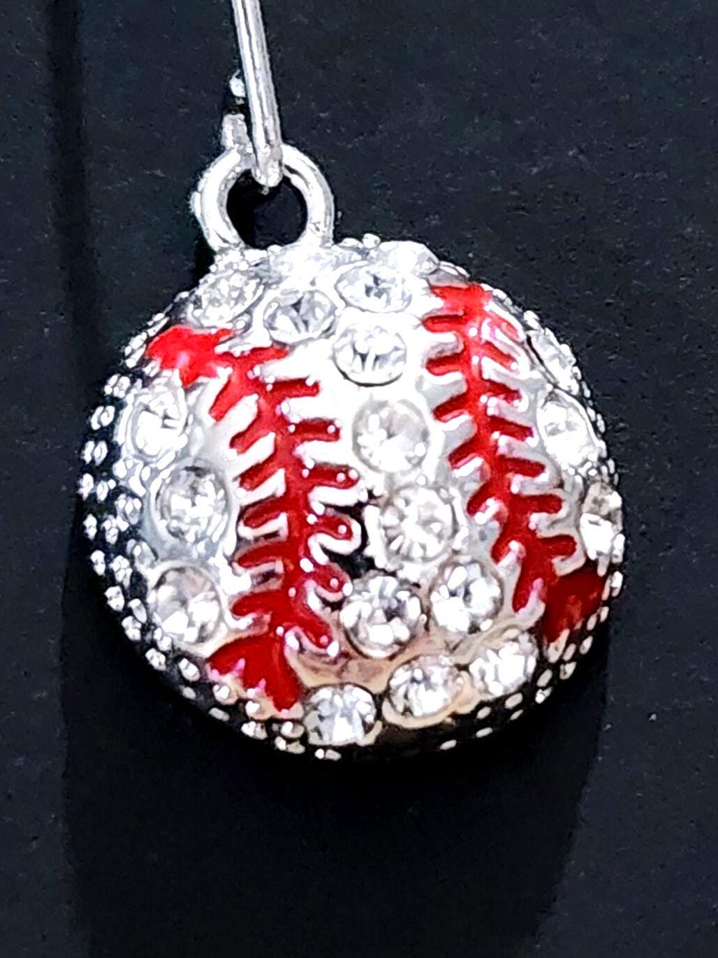 Personalized Baseball Necklace Set Earrings Rhinestone Sports Mom ...