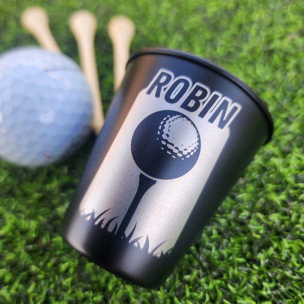 Custom Golf Shot Glass Personalized Engraved Father's day gift mother's day present Bulk Order discount design assist sport event Shot glass