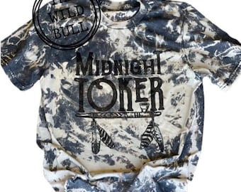 Camiseta blanqueada de medianoche