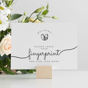 Fingerprint Tree Sign, Thumbprint tree Sign, Guest Tree Sign, Alternative Guest book, Family Tree Sign, Fingerprint, | Instant download