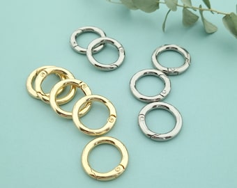 Karabiner Ring 20mm aussen in Gold und Silber