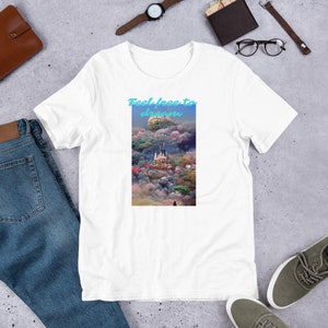 Anime T-Shirt | Unisex | Anime-Style | Ghibli-Art-Style | fühlen Sie sich frei zu träumen | abstraktes Kunstwerk | Manga