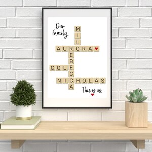 Scrabble Family Print | Scrabble Family | Family Decor | Home Decor | Personalized Family Gift