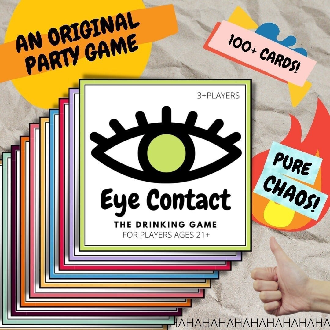 Eye Contact the Drinking Game Adult Party Game Printable Drinking Game