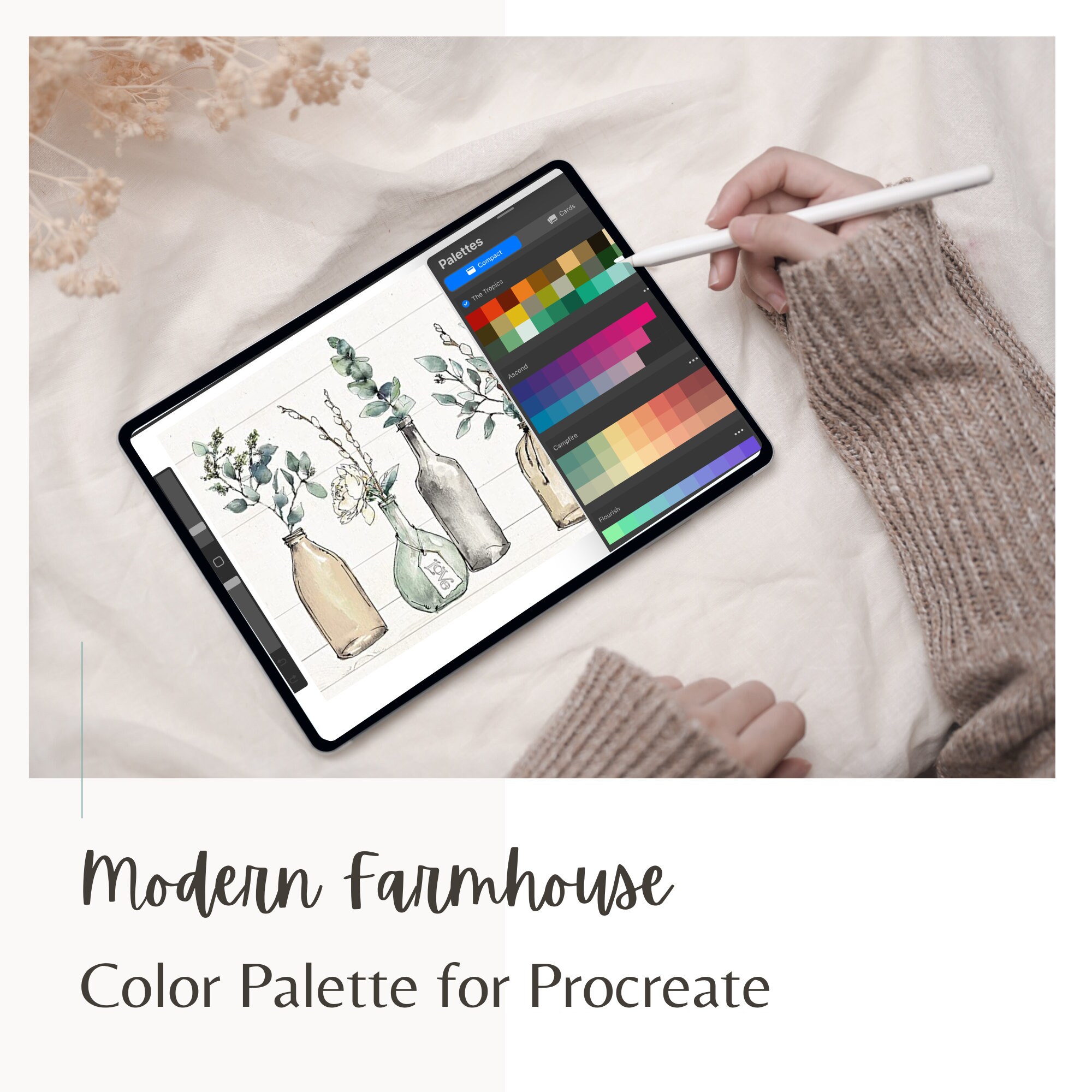 Procreate Color Palette MODERN FARMHOUSE | Color Swatches | Instant ...
