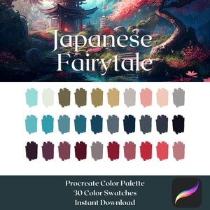 PROCREATE Color Palette JAPANESE FAIRYTALE | 30 Color Swatches | Instant Download | Procreate Palette for iPad | Digital Color
