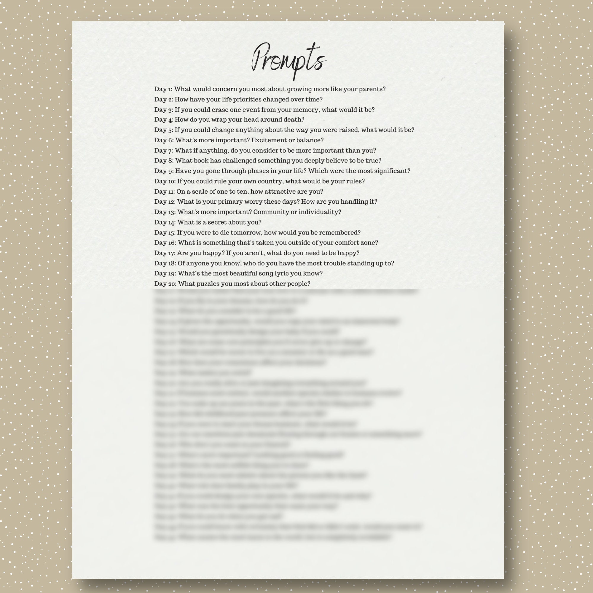 A Digital 90 Day Self Reflection Journal With Writing Prompts for Each ...