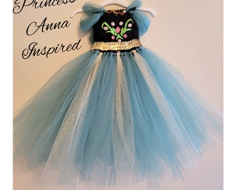 Anna Halloween Costume, Princess Costume, Tutu Dress, Halloween Costume, Tulle Dress, Princess Anna Inspired