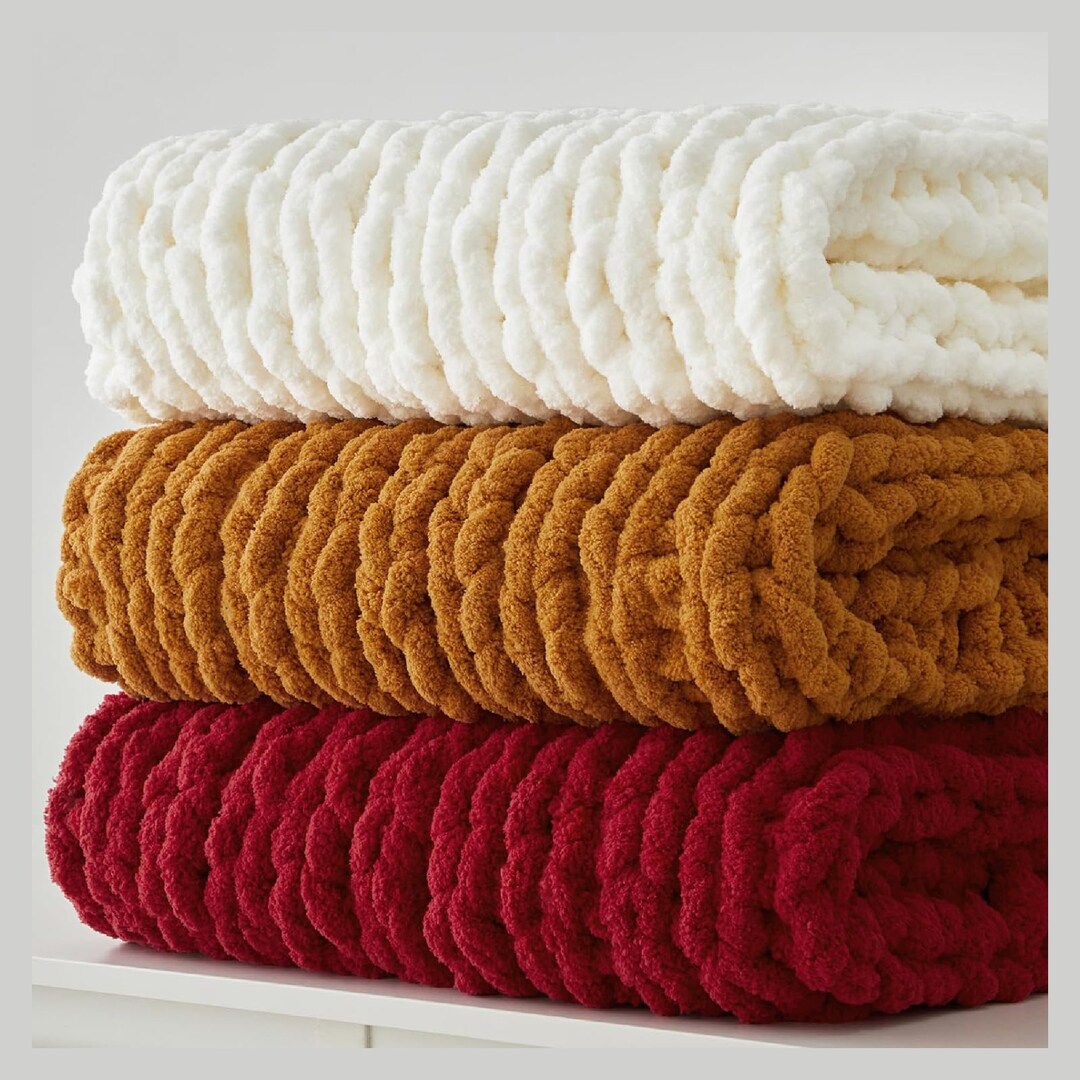 Chenille Chunky Knit Throw Blanket main image 1