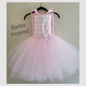 Pink Barbie Halloween Costume, Barbie Inspired Dress, Pink Tutu Dress, Halloween Costume, Tulle Costume