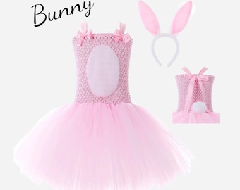 Bunny Halloween Costume, Pink Bunny Dress, Easter Bunny Tutu Dress, Halloween Costume, Easter Bunny