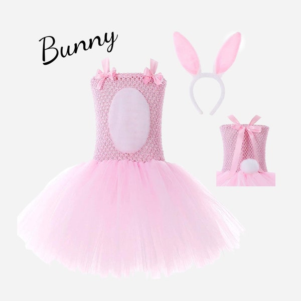 Bunny Halloween Costume, Pink Bunny Dress, Easter Bunny Tutu Dress, Halloween Costume, Easter Bunny