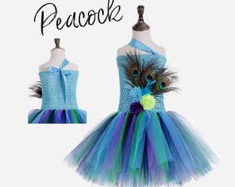 Peacock Halloween Costume, Peacock Tutu Dress, Bird Halloween Costume, Tulle Costume