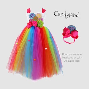 Candyland Halloween Costume, Candy Inspired Tutu Dress, Tulle Costume, Baby Costume, Candyland Tutu
