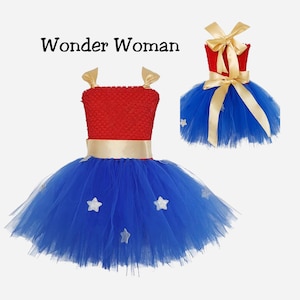 Wonder Women Tutu Dress, Superhero Halloween Costume, Halloween Costume, Super Hero Tulle Dress