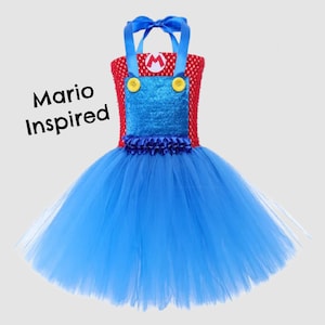 Mario Tutu Dress, Halloween Costume, Handmade Tutu Dress , Super Mario Bros Dress, Adult Costume