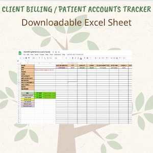 Client Billing Patient Accounts Tracker | Private Practice Forms & Templates