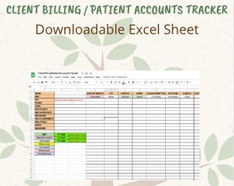 Client Billing Patient Accounts Tracker | Private Practice Forms & Templates