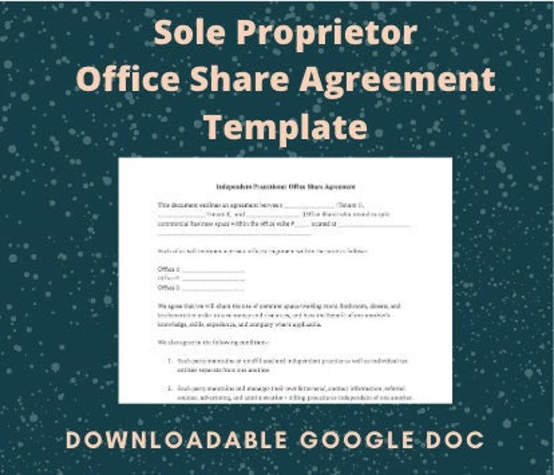 Sole Proprietor / Multi Business Office Share Agreement Template