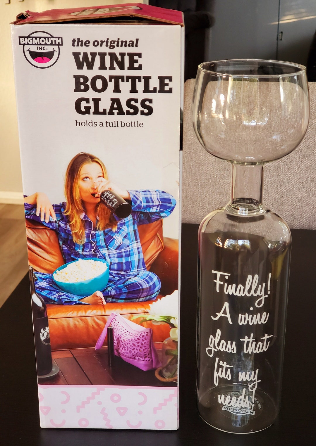 BigMouth Inc. Original I Need a Huge Glass of Wine, Large Wine Glass, 750 mL