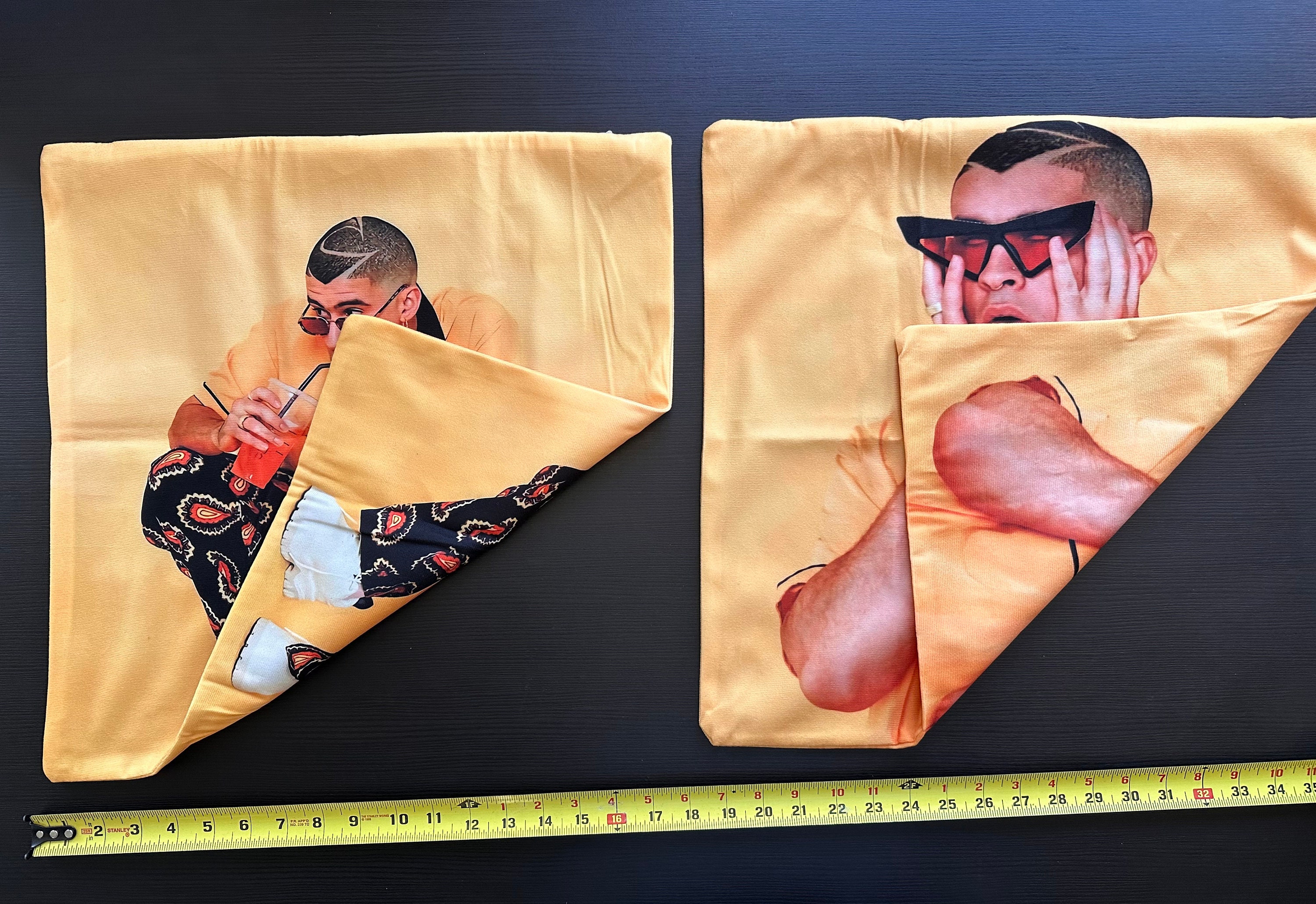 Custom Bad Bunny Singer Pillow Slips Polyester Pillowcases Zipper
