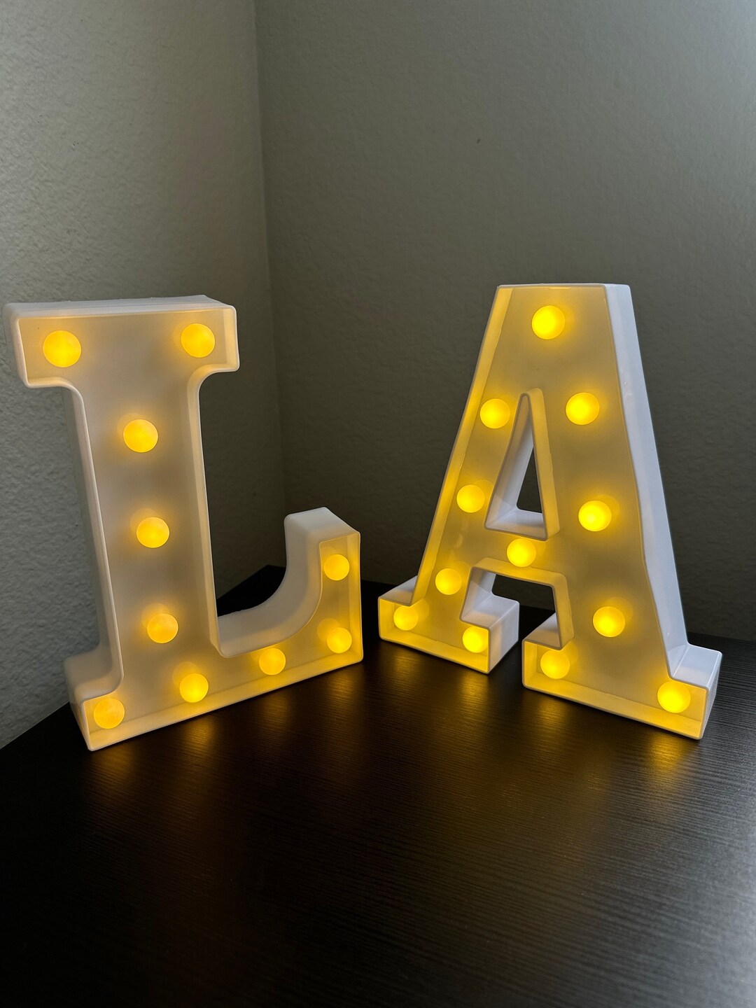 LED Marquee Letters “A” & “L” – Battery-powered Warm White Lights ...