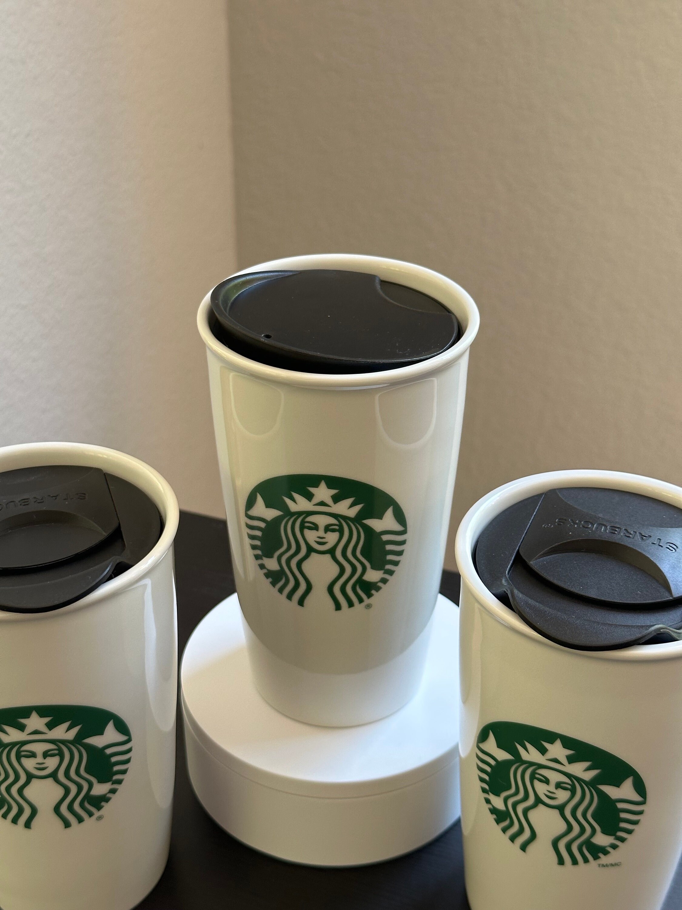 Starbucks Ceramic Travel Tumblers Coffee Mugs 12 Oz Sold Etsy