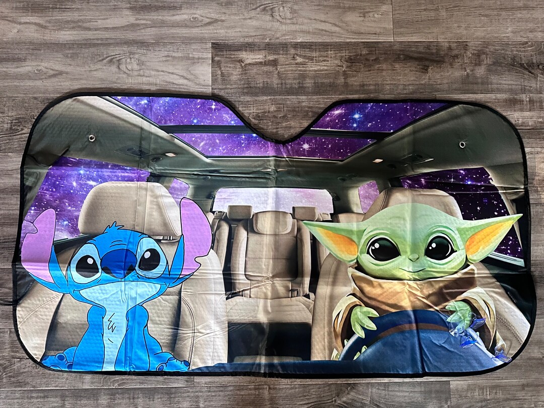 Stitch and Baby Yoda Auto Sun Shades Yoda and Stitch Car Etsy