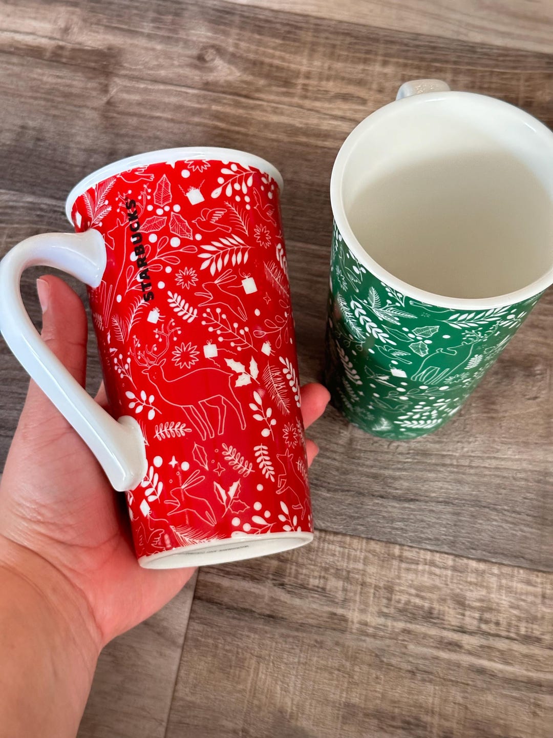 Set of 2 Original Starbucks Holiday Coffee Mugs 16 Oz Christmas 2019 ...