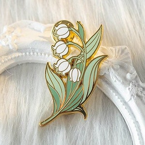 Lily Of The Valley Flower Pin, Botanic Floral Brooch Pin Badge, Personalized Graduation Gift for Her