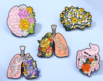 Anatomical Heart Enamel Pin, Human Organ Enamel Pin