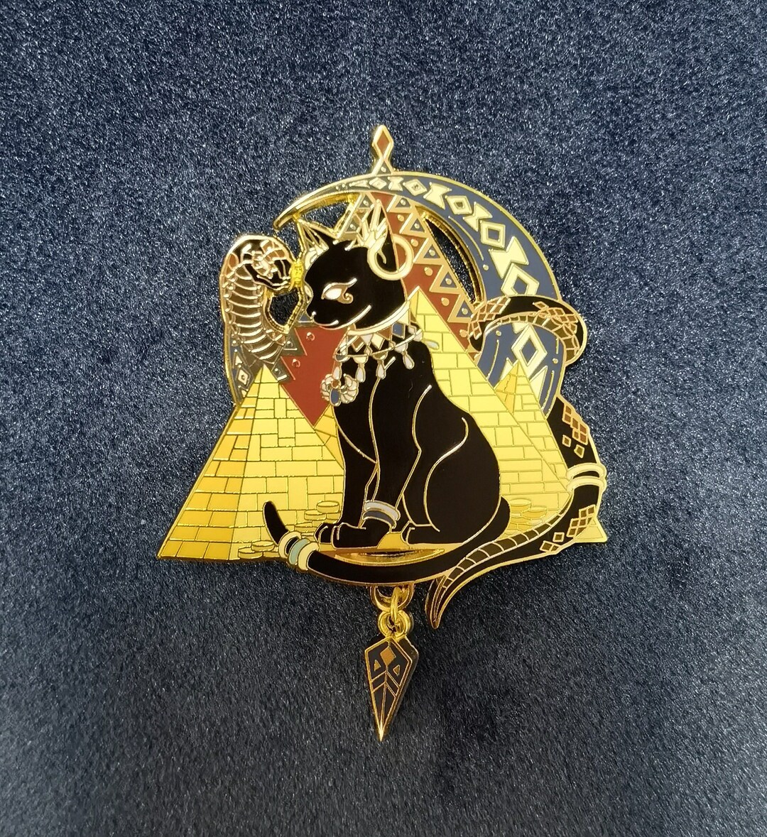 Anubis Bastet Cat Hard Enamel Pin, Ancient Egypt Goddess Lapel Pin
