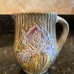 Unique Pottery!  Asheville, North Carolina handmade Creamer-Iris Design