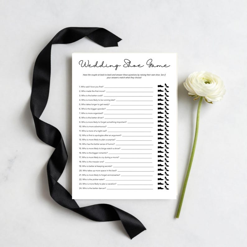 Wedding Shoe Game Template Canva | Funny Couples Bridal Shower Activity ...