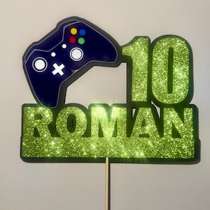Gamer Cake Topper, Centerpiece, Gamer Birthday Decorations, Gamer Cupcake Toppers, Custom Gamer Cake Topper.