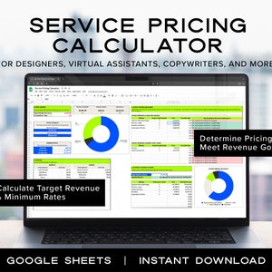 Pricing Calculator Template, Service Pricing Guide, Service Pricing Calculator, Pricing Guide, Pricing Spreadsheet, Freelance Pricing