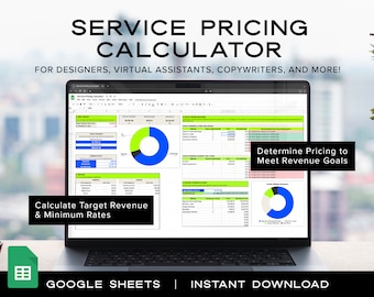 Pricing Calculator Template, Service Pricing Guide, Service Pricing Calculator, Pricing Guide, Pricing Spreadsheet, Freelance Pricing