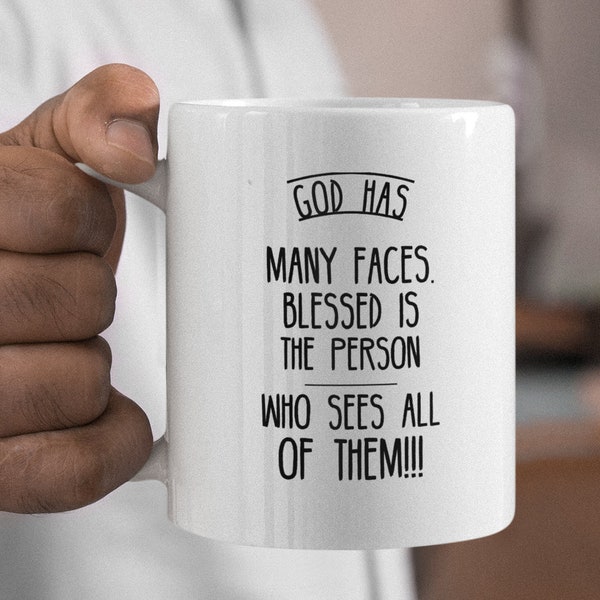 Inspirational gift, inspirational mugs, religious gift, christian gift, christian mug, be still and know, faces of god, four gospels,