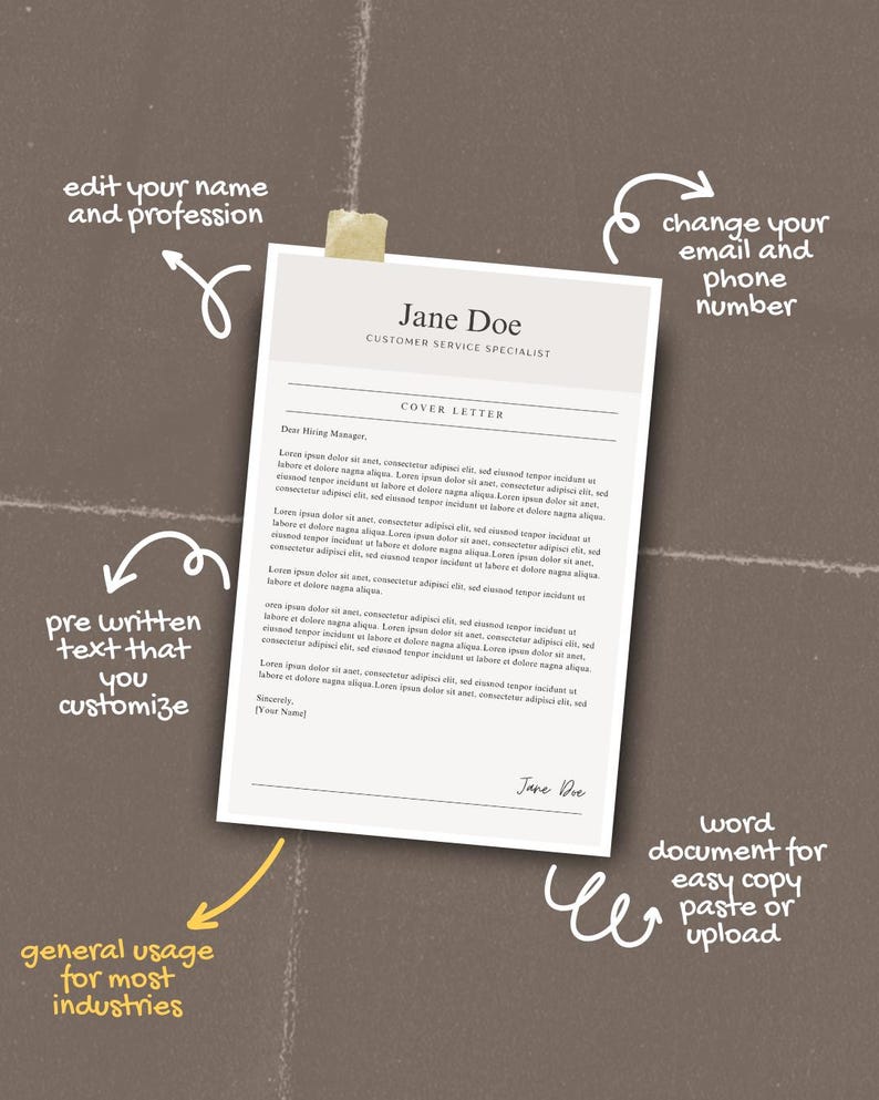 Remote Job Cover Letter & Resume Template Prewritten, Readytosubmit