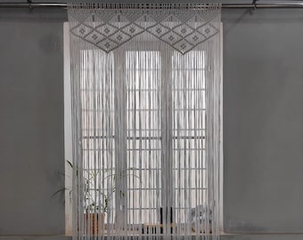 Macramé Doorway Curtains | Bohemian Room Divider | Handmade Door String Curtain | Door Window curtain | Birthday Party Wedding Backdrop