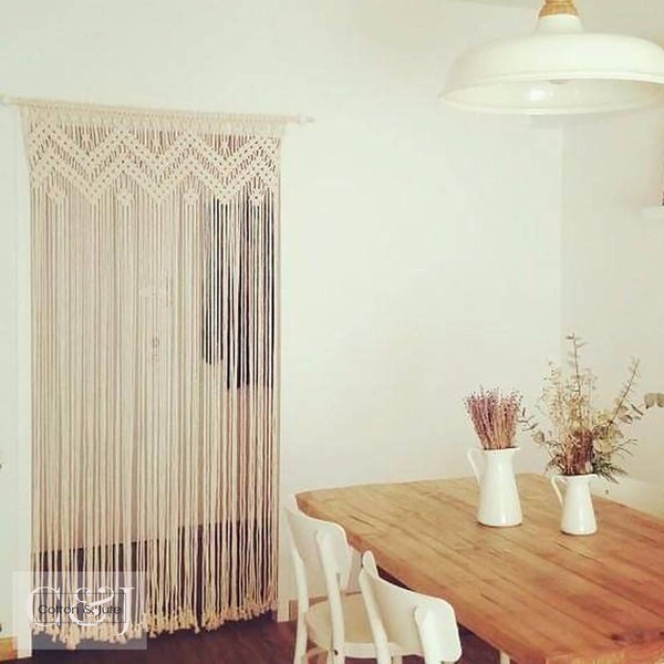 Macramé Doorway Curtains | Bohemian Room Divider | Handmade Door String Curtain | Door Window curtain | Birthday Party Wedding Backdrop