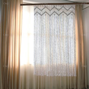 Macramé Doorway Curtains | Bohemian Room Divider | Handmade Door String Curtain | Door Window curtain | Birthday Party Wedding Backdrop