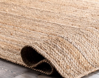 Braided jute area rug for living room 8x10 rug