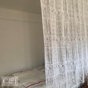 Macrame Curtain Wall Hanging, Doorway Window Curtains Handwoven Wedding Backdrop Arch, Closet Room Divider Boho Wall Decor