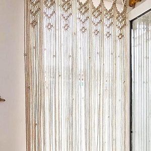 Macramé Doorway Curtains Bohemian Room Divider Handmade Door String Curtain Door Window curtain Birthday Party Wedding Backdrop image 3